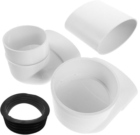 DOITOOL Set Flangia Offset per Wc in PVC Resistente Connettore e Prolunga per Tubo di Scarico Water Deviatore Idraulico per Riparazioni e Ristrutturazioni Bagno
