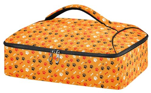 JUMBEAR Simpatico trasportino termico per casseruola di cervi natalizi per cibi caldi o freddi, porta lasagne per feste potluck, picnic, spiaggia, adatta per pirofile da 22,9 x 33 cm
