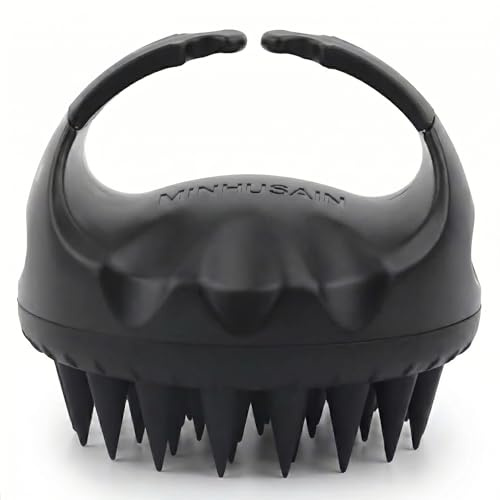 Minhasian Scalp Massager Brush, Silicone, Deep Root Stimulation for Hair Growth, Dandruff Removal & Exfoliation, Wet & Dry Shampoo Scrubber