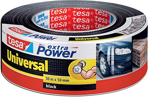 tesa 56389 Reparaturband extra Power Universal, UV-beständig, wasserfest, 50m x 50mm, schwarz (4er Pack)