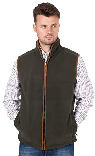 Hazy Blue Bentley Mens Fleece Bodywarmer Gilet - Sleeveless Lightweight Casual Smart Waistcoat Vest Jacket - Full Zip XS-4XL (UK, Alpha, M, Regular, Regular, Green)