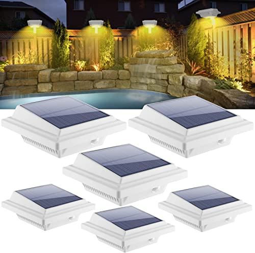 Solar Dachrinnenleuchte,Solarlampen für Außen, 25LEDs Solar Wand Solarleuchten, IP65 Wasserdichte Gartenleuchten Beleuchtung für Balkon Terrasse Zäune, Auto ON/OFF, Weiß, Warmes Weiß Licht ,6 Stk.