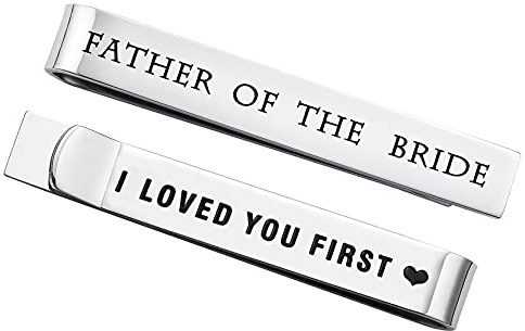 Geschenk für den Vater der Braut und des Bräutigams – Hochzeitskrawattenklammern für Trauzeugen von der Braut – Krawattenstangen aus Edelstahl