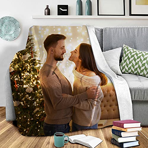 VEELU Fotodecke mit Eigenem Foto Name Super Weich - Decke Selbst Gestalten Bedrucken Lassen Kuscheldecke Personalisierte Geschenk für Freunde Familie Geburtstag Weihnachten 140 x 203cm