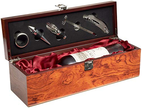 BRUBAKER Geschenkset Weinset mit 1 Flasche Rosewein Jahrgang 2016 Los Vascos Rosé Cabernet Sauvignon - in Weinkiste mit Sommelierset