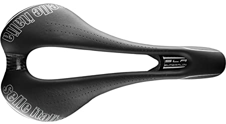 Selle Italia SLR Kit Carbonio Superflow - Sella Bicicletta da Strada in Carbonio, Bici da Corsa, Foro Superflow, Leggera e Comoda - Taglia L3, Nero