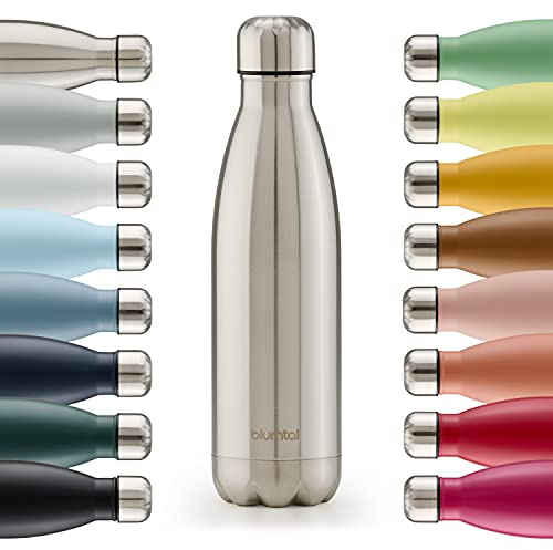 Blumtal Trinkflasche 350 ml Edelstahl - auslaufsichere Isolierflasche - BPA-freie Trinkflasche kalt & warm - doppelwandige Insulated Bottle - rostbeständige Isolierflasche Stainless Steel - Silber