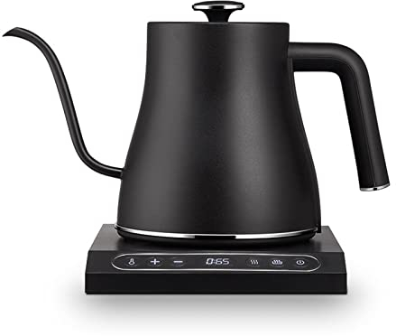 FAMYNGL Bollitore Elettrico Caffettiera Concant Temperatura Controllo della Temperatura Mini Guoseck Long Ugello Teiera Acciaio Inossidabile 0.8L Teiera per la Cucina a casa