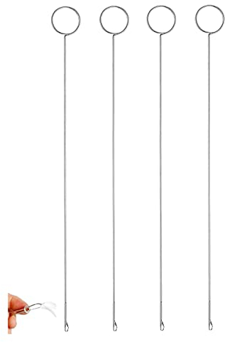 Nähschlaufen Wendehaken,4 pcs Langschlaufen-Wendewerkzeug mit Riegel Durchziehnadel Metall Nähnadel Inserter Nähwerkzeuge Drehhaken Schlaufen-Wendehaken für Stoffgürtel Streifen DIY-Strickzubehör