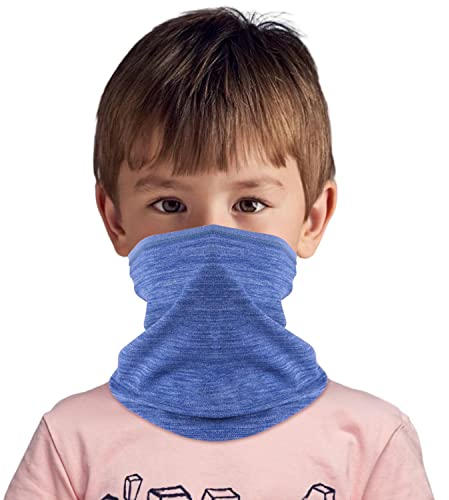 HEGCOIIE Kinder Schlauchschal Winter Fleece Loop Schal Halswärmer Halstuch Winddicht Ski Maske Warmer für Jungen Mädche (Blau)