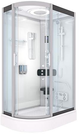 AcquaVapore Dampfdusche Sauna Dusche Duschkabine D60-70T2L-EC 120x80 cm mit 2K Scheiben Versiegelung