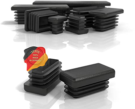 PD® Lamellenstopfen 30x20 mm Rechteckrohr - Endkappen schwarz | 4 Stück | Endkappen Rechteckig aus PE Kunststoff | Rohrstopfen zur Rohrabdeckung von Metallrohr & Aluprofil | Rechteckstopfen schwarz
