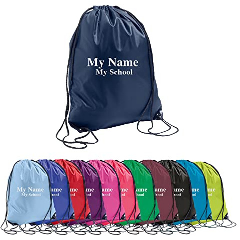 Hoolaroo Personalised Pe Kit Bag Kids Pe Bag For School Personalised Swimming Bag Gym Sac Drawstring Bag Boys Or Girls - Light Blue