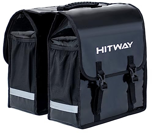 HITWAY Fahrradtasche Doppeltasche für Gepäckträger, 30L Große Gepäckträgertaschen wasserdicht für 20+ Zoll ebike Fahrrad