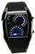 Holibanna LED Armbanduhr Herren Unisex Blaues Auto Meter Zifferblatt Fliegeruhr Edelstahl Digitaluhr mit/Woche Verstellbares Armband für Männer und Frauen