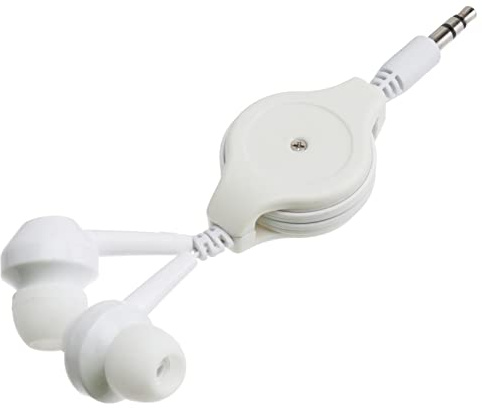 BESTonZON In-Ear Kopfhörer Weiß Mit Ausziehbarem Kabel Leichter Robuster Stecker Kompatibel Mit Playern Und Digitalen Geräten Einfach Zu Bedienen Und Tragbar
