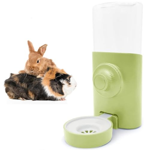 Norhogo 1 pcs Rabbit Water Bottle, Automatic Water Dispenser pets, Rabbit Drinker, 600ml pet Water Bottles, Hanging Pet Drinking Bottle Guinea Pigs Hamsters Chinchillas Ferrets, Green