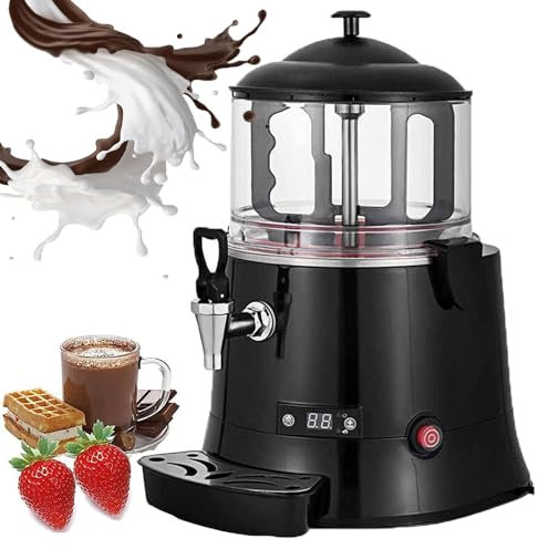 SNBGRYE Distributeur De Chocolat Chaud 5L 10L, MéLangeur Thermique 400W, TempéRature 30~90 ℃, Affichage LED, Plaque Chauffante en Acier Inoxydable, pour Jus/Lait/Café/Thé,5L