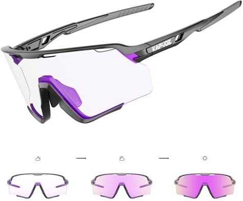 KAPVOE Fahrradbrille Herren Damen Radfahren Sportsonnenbrille Sportbrille Uv400 Schutz Sport MTB Radbrille Radsport K170