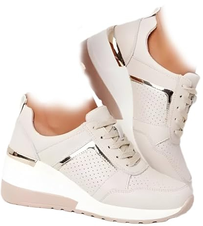 jyyyou Skor med ortopedisk plantar valvstöd, promenadskor för plantar valvstöd för kvinnor, ortopediska modesneakers, tennisskor (beige, 39)