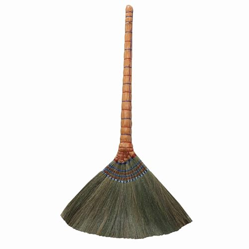 NIBHZ Juego de Recogedor de Escoba Escoba de Paja Tejida a Mano con Mango Largo Escoba de Cerdas Suaves Naturales Escoba de Limpieza de 35 para Oficina, Hogar, Cocina, Vestíbulo, Uso en El Piso