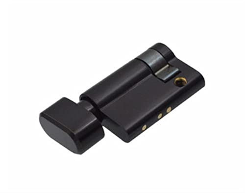 YUCHUANGYE SchließZylinder 45mm Türschloss Halbzylinder Push Single Open mit Knopfschloss for Badezimmer Zylinderschloss(45MM Balck)