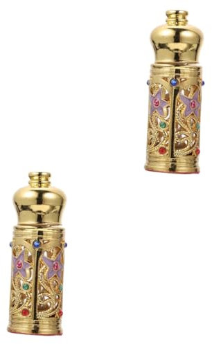 Healeved 2stücke Delicate Middle East Decorative Essence Bottle Für Ätherische Öle Eleganter Flakon Und Legierung Für Aufbewahrung Von Parfüm Hochzeitsgeschenke Stilvolle Deko