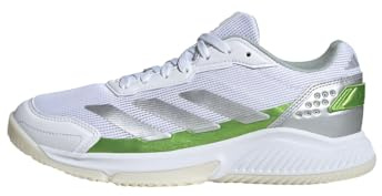 adidas Kvinnor Courtquick W Padel, Cloud White/Silver Metallic/Lucid Lemon, 39 1/3 EU