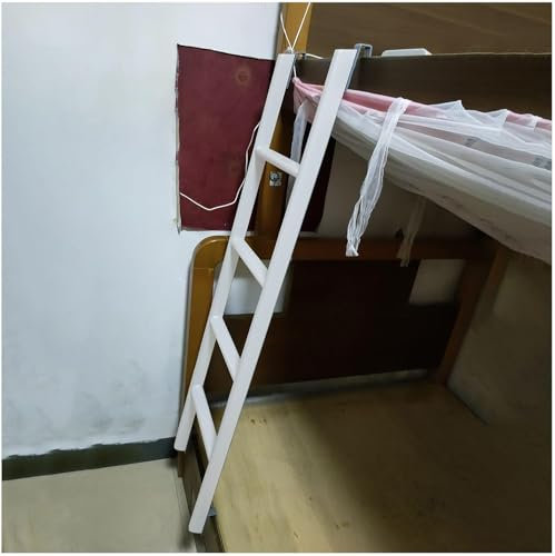 AVLLSO Stufenleiter Etagenleiter zum Einhängen für die Wohnwagenschule, Erwachsene/Jugendliche/Kinder Kletterleiter aus Metall, 116 130 140 150 cm hoch(White,1.5m/59/4.9ft)