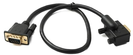System-S D Sub15 Kabel 50 cm HD VGA 15 Pin Stecker zu Stecker DB15 Winkel Left Angled Adapter