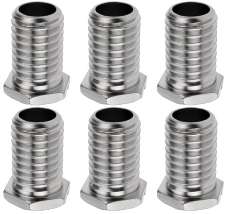 EMSea Lot de 6 vis pour panier d'évier de cuisine 1,15 cm x 2 cm vis pour panier d'évier vis creuses en acier inoxydable pour panier de crépine vannes bouchons de crépine évier et drains de cuisine
