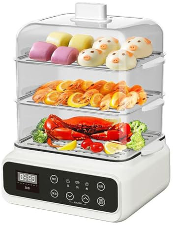 IUokLU Cuiseur Vapeur électrique Pliable Multifonction pour Aliments Machine à Petit-déjeuner Domestique de Grande capacité Rendez-Vous Intelligent paniers,