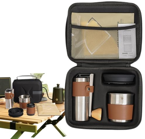 Camping Kaffee Set, Manuelles Kaffeezubereitungsset, Tragbares Kaffeegeschirr Mit Manueller Mühle Multifunktional Für Outdooraktivitäten Wandern Reisen Und Abenteuer