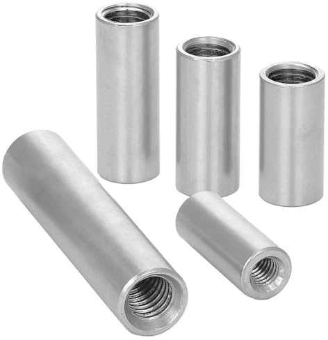 2 Stück Gewindemuffen Rund M16x50 Edelstahl A2 Verbindungsmuttern Rundmuffen WIBTEC®