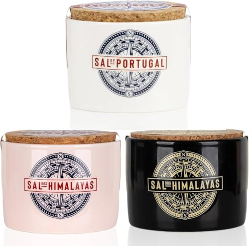 Tris di Sali Gourmet – Fior di Sale Portoghese, Rosa dell’Himalaya e Nero dell’Himalaya – Confezione da 3 x 150 g – Sali Naturali da Cucina e da Finitura