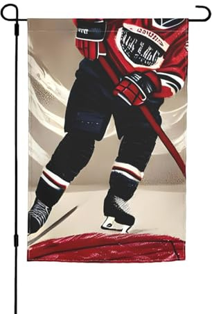 Piccole bandiere con stampa di hockey, per cortile, giardino, spessa, per verande, prati, resistenti allo sbiadimento