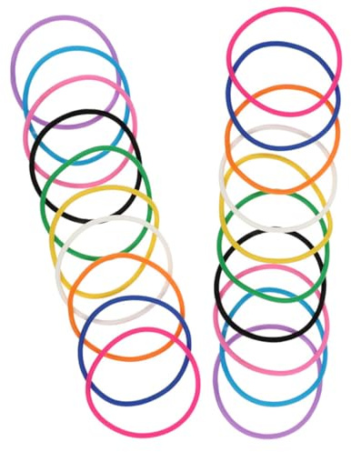 Milisten 20pezzi Braccialetti in Silicone Elastico Colorati e Fai Da Te Per Feste e Attività All Aperto Come Accessori o Ciondoli Personalizzabili