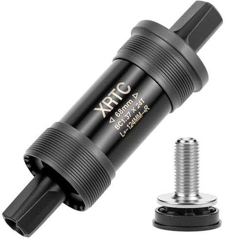 QWORK® Boîtier de pédalier pour vélo, boîtier de pédalier BSA, Largeur de Coque 68 mm, Longueur d'axe 124 mm