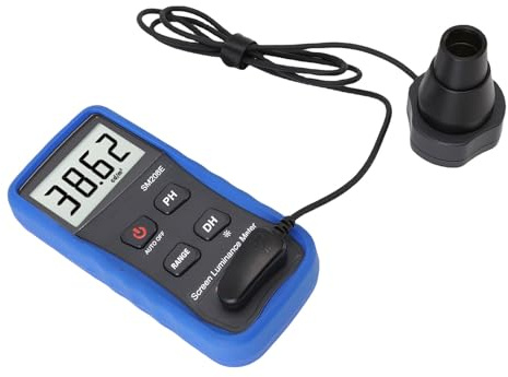 FTVOGUE Medidor de Brillo de Pantalla, Material ABS con Almacenamiento y Calibración de Datos, Rango de 0,01-39990 cd/² para Monitores, Teléfonos Inteligentes, Televisores, Ideal para Profesionales