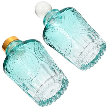 DIYEAH Frasco Difusor de Vidrio para Aromas 50Ml Verde Set de 2 Unidades sin Tapa para Aromaterapia Hogar Oficina y Spa Frasco para Liberar Fragancia y Aceite Esencial