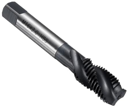 QUARKZMAN Tarauds à Spirale M16 x 2 H2 Acier Rapide M2 (HSS6542) | Taraudage Métrique à Machine, Outil De Réparation De Filetage Nitruré