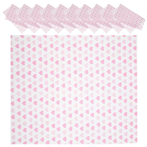 SOPOTUTU Papier Sulfurisé Anti-Graisse pour Emballage Alimentaire Motif Cœurs 50 Feuilles Format Résistant à la Graisse pour Nougat Hamburgers Bonbons et Sandwichs