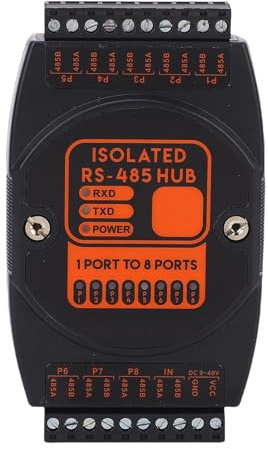 Industrial Grade 485 Hub 1 in 8 Out Photoelectric Isolation Repeater with 2500Vrms Protection for RS485 Communication Networks ABS Material 122x72x26mm
