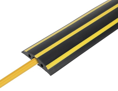 Protezioni per Cavi a Pavimento,Canalina Passacavi a Pavimento,Passacavo in Gomma Calpestabile,Canalina per cavi,Ponte per Cavi per Auto Elettrica Tipo 2,per Uso Esterno (2m)