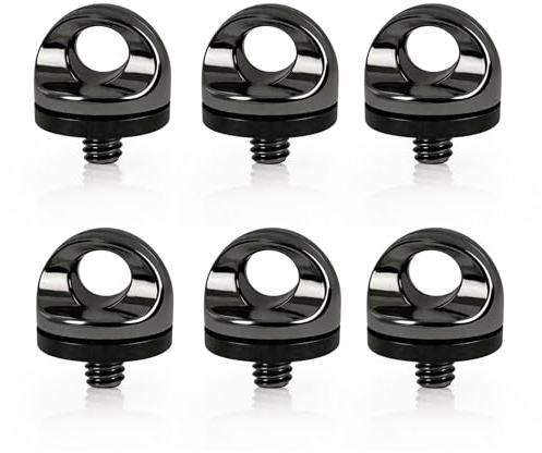 6PCS Neck Strap Screw Holder Camera Quick Release Screws 1/4 Inch Thread, Screw Hinged Holder for Neck Mount with Strap, Rig Attachment Strap, Camera Wrist Strap, Quick Release Monitor Holder