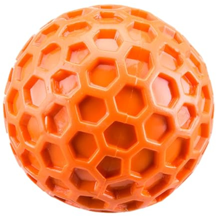 Balle en caoutchouc indestructible pour chien - Jouet interactif pour mâcheurs agressifs - Balle couinante en nid d'abeille pour le nettoyage des chiots