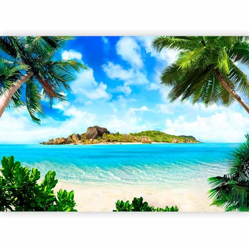 murando Fotomurales autoadhesivo Palmas 245x175 cm Papel Pintado Decoración | Pared Murales Pegatina decorativos adhesivos 3d moderna de Diseno Fotográfico Mar Playa Nube Verde