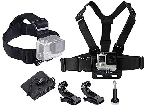 LONDON FAB Arneses para cámaras de acción, compatibles con GoPro y Todas Las cámaras de acción (arnés de Pecho + arnés de Cabeza)