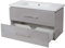 Mendler Premium Waschbecken + Unterschrank HWC-D16, Waschbecken Waschtisch, Hochglanz 90cm - grau
