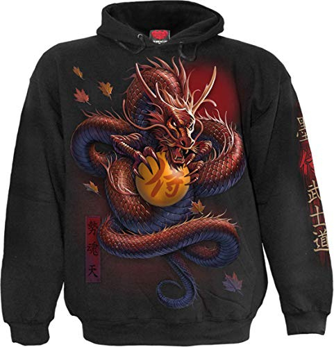 Spiral Hoody Black Sweat à Capuche, XL Homme